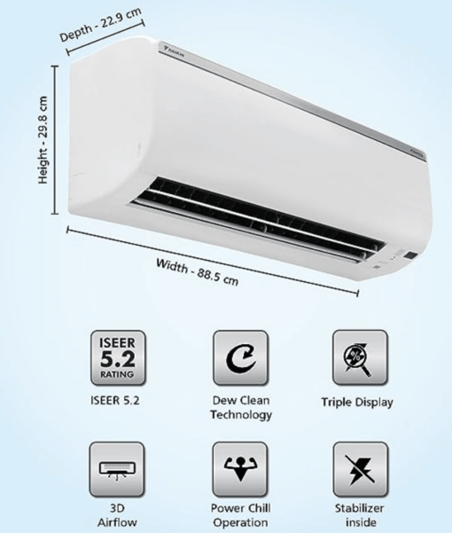 Daikin 1.5 Ton 5 Star Inverter Split AC (Copper,2022,FTKM50U,White) - Image 2